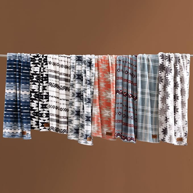 Wrangler - Blanket, Super Soft Plush Bedding, Yellowstone Inspired Throw Blanket for Couch or Bed (Navajo Khaki, 50" x 70")