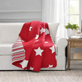 Lush Decor Star Reversible Cotton Throw Blanket Single 50" W x 60" L Red - Kids Blanket for Bed - Red Couch Blanet - Kids Bedroom Decor