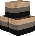 Baskets for Organizing, Storage Baskets, 3 Pack Baskets for Shelfves, 15"×10"×9" Woven Basket, toy storage bins, bins for organization