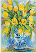 Expressive Yellow Tulips Vase, 13 x 19 Inch Mounted Print on Wall Plaque | Stupell Industries · By Jeanette Vertentes · Ready to hang · Bright spring home accent · Made in USA