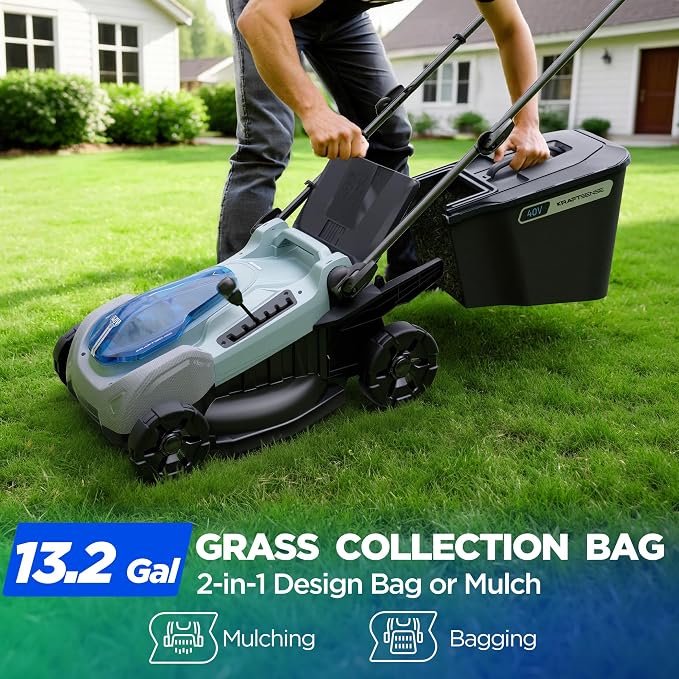 18-Inch 80V Max Brushless Cordless Push Electric Lawn Mower | Includes two batteries and charger; 296Wh total energy and 2-in-1 mowing for routine small-to-