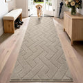 PURRUGS Dirt Trapping Door Mat 24" x 84", Non-Slip Machine Washable Entry Rug, Dog Doormat, Indoor Front Door Mat, Super Absorbent Entryway Rug for Muddy Shoes & Paws, Taupe