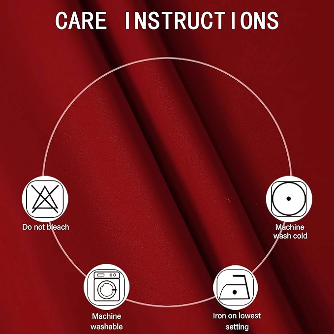 LEMOMO Red Thermal Blackout Curtains/52 x 72 Inch/Set of 2 Panels Room Darkening Curtains for Bedroom