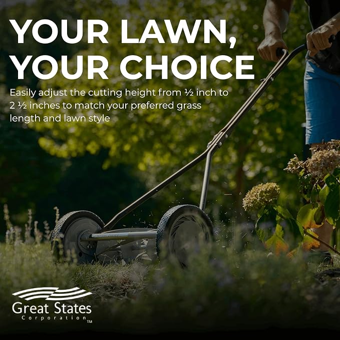 Great States 415-16 16-Inch Reel Lawn Mower with T-Style Handle