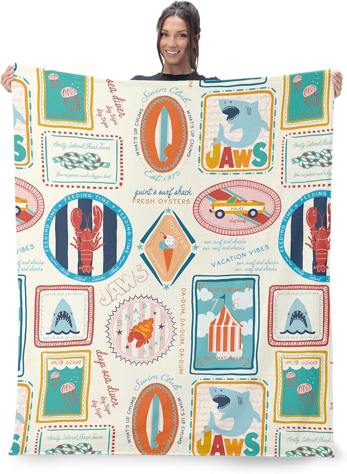 Northwest Jaws Post Stamps Silk Touch Throw Blanket 60x80 inches