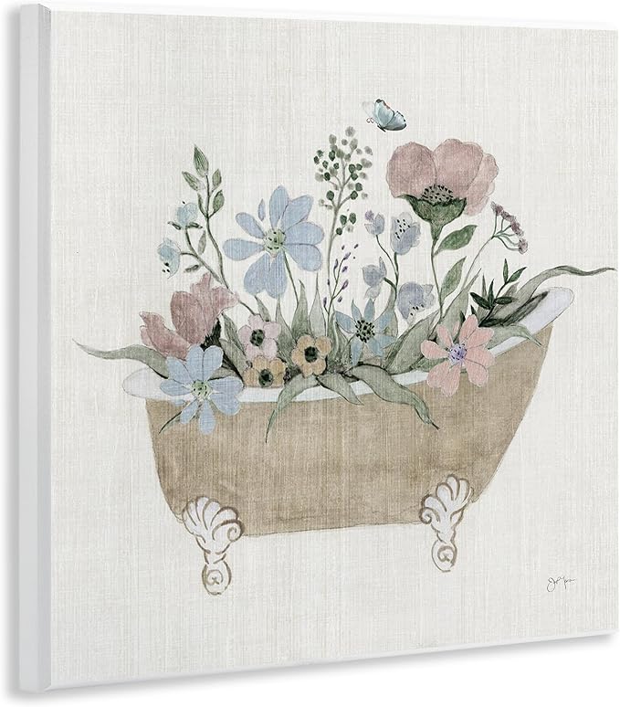 Stupell Industries Rustic Botanicals in Tub Wall Plaque Art, design by Janet Tava, 12 x 12 | Stupell Industries | 12 x 12 Inches, Easy to Hang and Sturdy, Made in USA, by Janet Tava