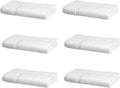 Amazon Basics Premium 100% Cotton Absorbent Soft Bath Mat, Machine Washable, 684 GSM, 20" x 30", White, Hotel Spa Bathmats, 6-Pack (Previously AmazonCommercial)