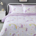 Amazon Basics 7-Piece Soft, Easy-Wash Microfiber Kid's Bed-in-a-Bag Bedding Set with Sheet and Comforter, Full/Queen, Unicorn Print