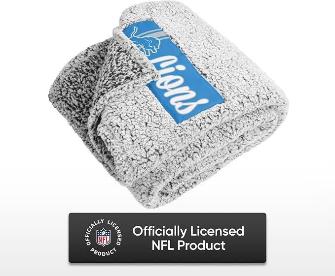 FOCO NFL Team Color Big Logo Cloud Sherpa Blanket 60" x 70"