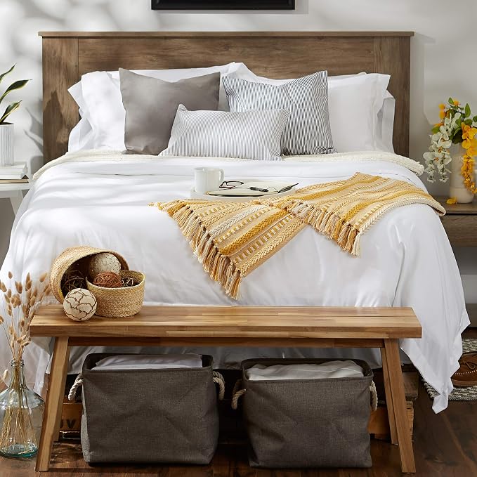 DII Braided Striped Throw, 50x60, Honey Gold