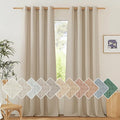 NICETOWN Thick Linen Curtains Privacy with Light Filtering, Grommet Semi Sheer Not See Through Linen Blend Curtain Drapes Vintage & Rustic for Farmhouse / Living Room, Angora, W55 x L84, 2 Panels