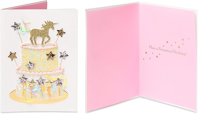Papyrus Birthday Card Assortment, Rainbow Unicorns (4-Count)