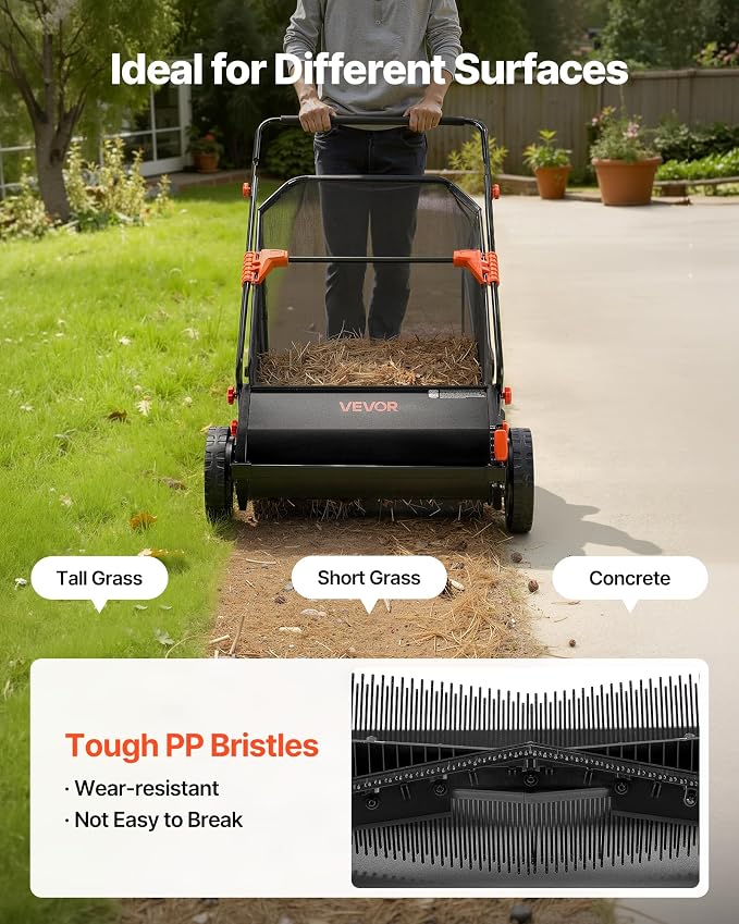VEVOR 3 Packs Lawn Sweeper Brush Replacement, Compatible with VEVOR 30 in Lawn & Leaf Collector Sweepers, Yard Sweeper Brush Paddle with Durable V-Shaped Bristles for Easy Grass Leaf Cleanup | Compatible with Our 30 in Lawn & Leaf Collector Sweepers, D...