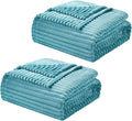 Nestl Blue Throw Blanket for Couch - Cozy Warm Fuzzy Blankets for Women, Set of 2 Small Fleece Throws for Girls - Teal Blue, 50 x 60 Inches