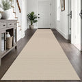 IOHOUZE Washable Exrea Long Hallway Runner Rug 3x14 Non Slip Rubber Backed Kitchen Runner Entryway Runner Indoor, Woven Rugs Floor Carpet for Kitchen Hall Entryway, Cream/Beige