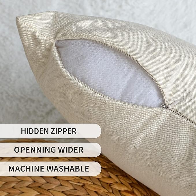 AVOIN colorlife Bless Our Home Farmhouse Eucalyptus Leaves Throw Pillow Covers, 12 x 20 Inch Yellow Truck Home Sweet Cushion Case Decorations Set of 4