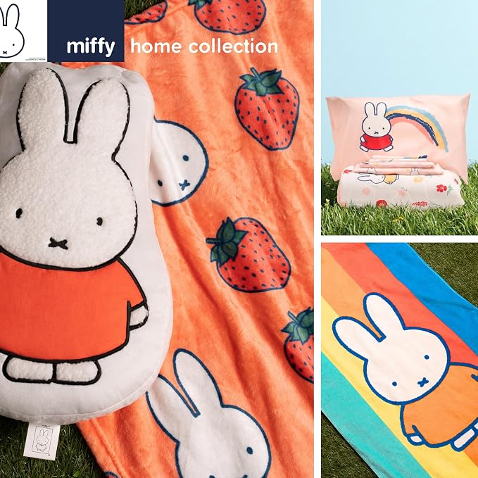 Miffy Throw Blanket 60 in x 46 in – Soft Cozy Plush for Couch, Bed & Travel, Collectible Gift (Officially Licensed Product) by Franco Collectibles®