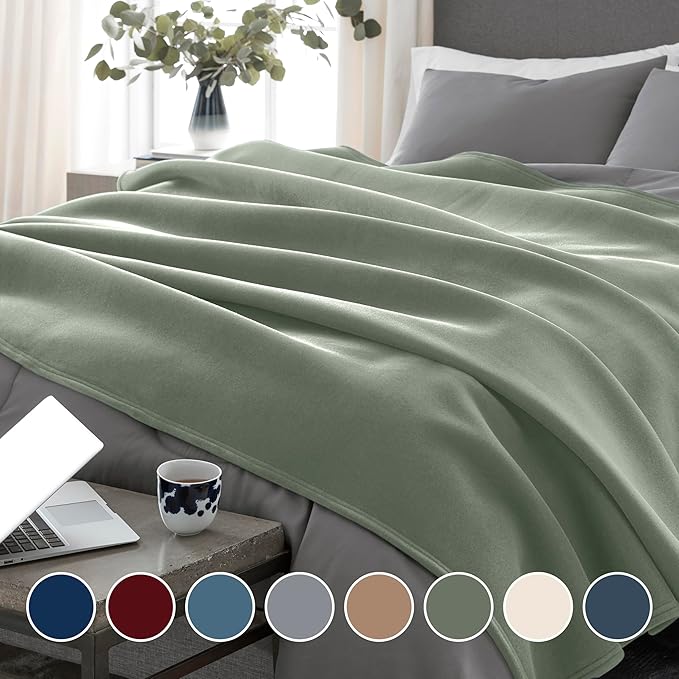 Vellux 1B05556 Orignal Full/Queen Moss Blanket, Green (Pack of 2)