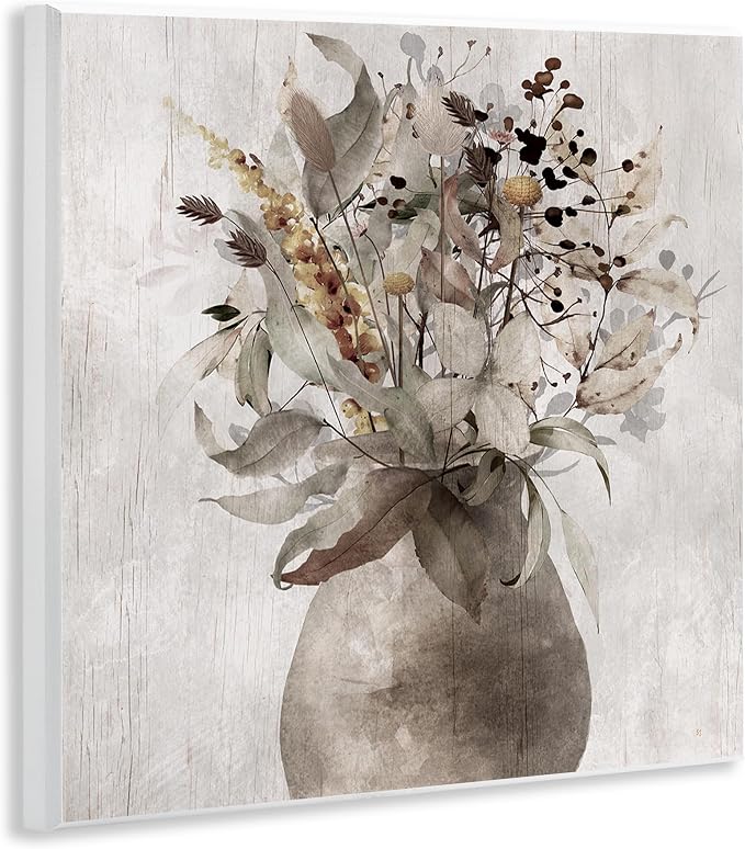 Stupell Industries 'Rustic Country Herb Vase', Wall Plaque Art, 12 x 12 Inches, Easy to Hang and Sturdy, Made in USA, by Val Rhodes | Stupell Industries | 12 x 12 Inches, Easy to Hang and Sturdy, Made in USA, by Val Rhodes