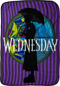 Silver Buffalo Wednesday Addams Family, Fleece Throw Blanket, 45x60in | Silhouette, Soft and Cozy, 180 GSM