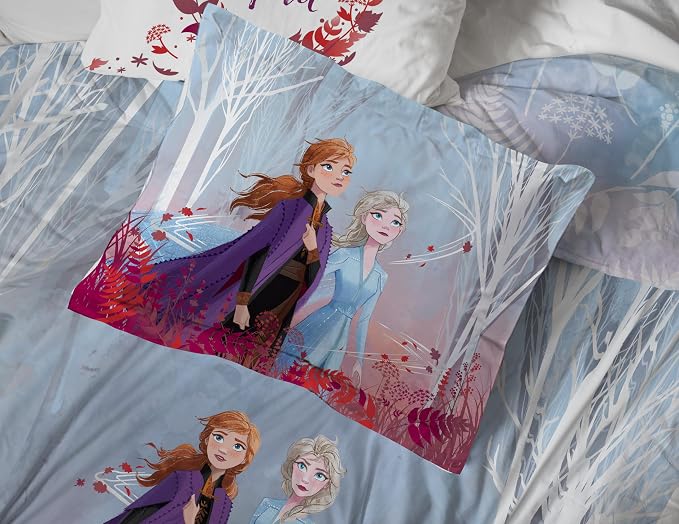 Disney Frozen 2 Forest Spirit 5 Piece Twin Bed Set - Includes Reversible Comforter & Sheet Set - Bedding Features Elsa & Anna - Super Soft Fade Resistant Microfiber - (Official Disney Product) | Bed in a Bag, Comforter Sheets Sham Pillowcase, Official ...