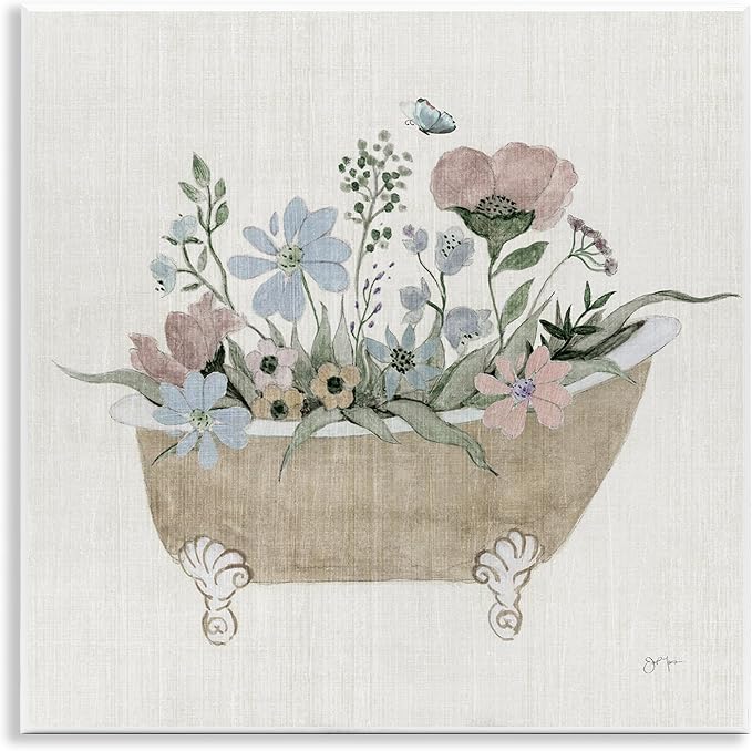 Stupell Industries Rustic Botanicals in Tub Wall Plaque Art, design by Janet Tava, 12 x 12 | Stupell Industries | 12 x 12 Inches, Easy to Hang and Sturdy, Made in USA, by Janet Tava
