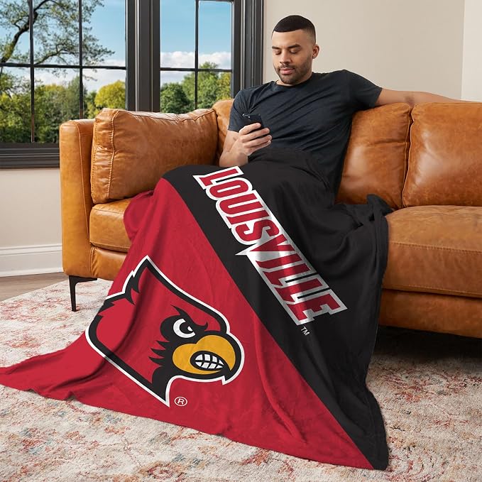 Northwest NCAA Silk Touch Throw Blanket, Ultra Soft Plush Polyester, Lightweight Warm Decorative Fan Gift, 46 x 60 in