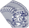3dRose cst_262242_2 Willow Pattern Detail in Blue and White Soft Coasters (Set of 8)