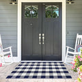 Buffalo Plaid Rug 3x5 Cotton Woven Buffalo Check Rug Navy and White Checkered Outdoor Rug Washable Indoor Outdoor Area Rug Layered Front Door Mats Carpet for Farmhouse Entryway Living Room Bedroom