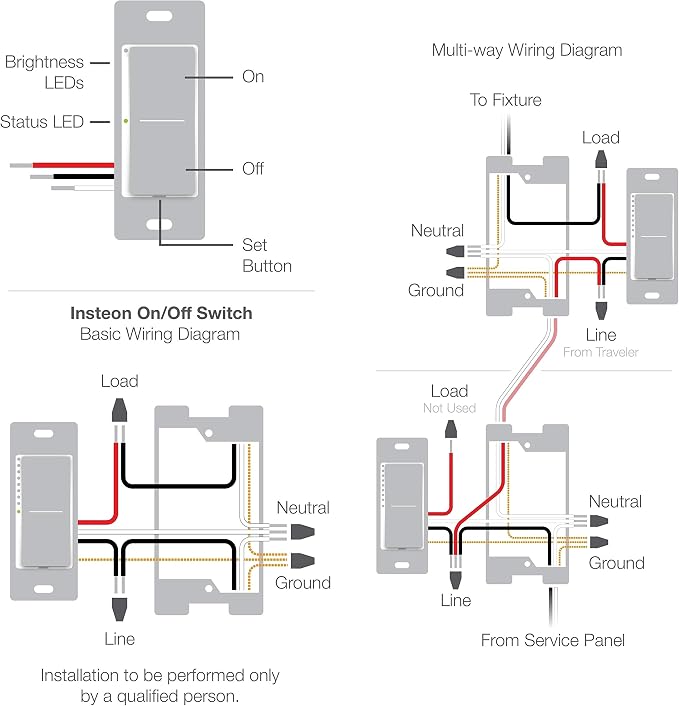 Insteon Smart Switch for Home, On/Off Switches for Lights, Fans, & Motors Up to 1HP, 1800W Scene Controller, Hub Only Required for Use with Alexa & Google Assistant, Neutral Wire Needed - 2477S