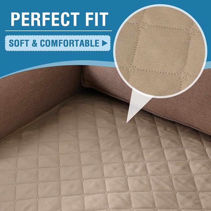 H.VERSAILTEX Couch Cover for Dogs Washable 100% Waterproof Sofa Cushion Cover Dog Bed Cover Non-Slip Pet Blanket for Sofa Cushion Protector, 35" x 74", Khaki