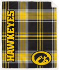 NCAA Iowa Hawkeyes Playmaker Plaid Ultra Cozy Sherpa Throw