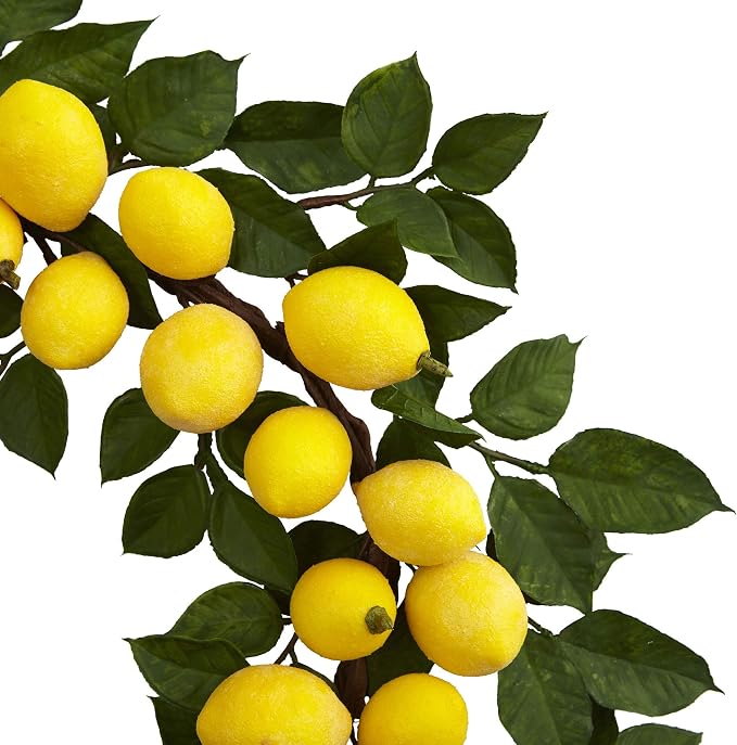 Nearly Natural 4567 24â€ Lemon Wreath,17.5'' x 4'' x 17.25''