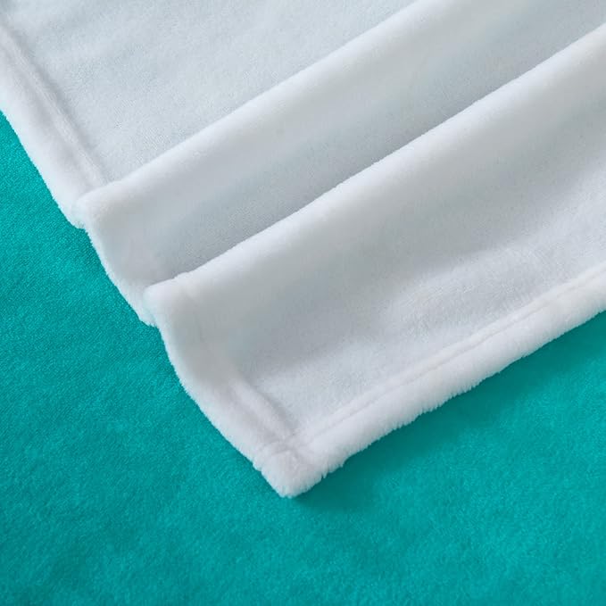 Elegant Comfort Luxury Velvety Feel Blanket, All-Season Lightweight Blanket, Ultra Plush, Soft, Cozy-Fuzzy Flannel Fleece for Couch, Sofa, Bed, Travel, Ombre Design, Twin/Twin XL, Tiffany