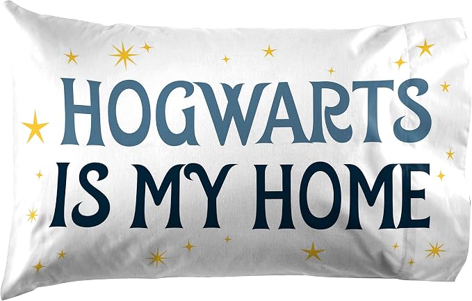Jay Franco Kids Sheet Cartoon Set with Fitted, Flat Sheets & Pillow Cover - Ultra-Soft Bedding with Pillowcase for Room Decor, Grey - Harry Potter, 4 Piece Full
