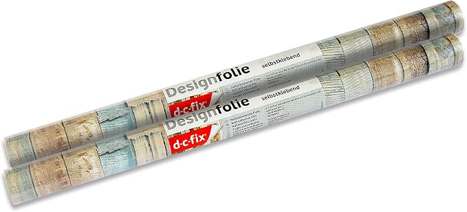 d-c-fix 346-0644-2PK Decorative Self-Adhesive Film, Beach Wood, 17" x 78" Roll, 2-Pack