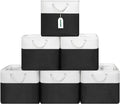 ECDYQXVU 13x13x13 Inch Storage Cube Bins Foldable Organizer Baskets 6 Pack | Soft Cotton Handles, Premium EVA Fabric, Hard Cardboard Bottom, Sturdy Metal Rim, Closet Shelf, Living Room, Bedroom, Laundry