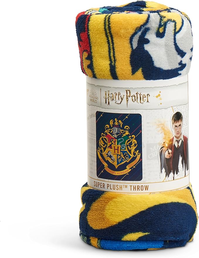 Northwest Harry Potter Micro Raschel Throw Blanket, 46" x 60", House Pinstripes