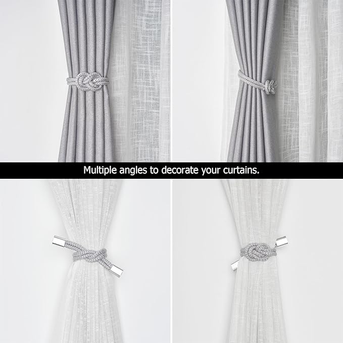 NICEEC 4 Pack Mini Magnetic Curtain Tiebacks Nordic Simple Style Drape Tie - Image 6