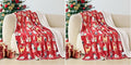 Elegant Comfort Reversible and Ultra-Plush Flannel Fleece-Winter Christmas Sherpa Throw- Lightweight Soft and Cozy-Holiday Decorative Throw, Perfect for Lounging, 50 x 60 inches, Cats in Holiday