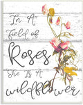 Wildflower Cursive, 13 x 19 Inch Mounted Print on Wall Plaque | Stupell Industries · By Lil' Rue · Ready to hang · Cottage and rustic charm · Made in USA