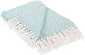 DII Woven Throw Collection 100% Cotton, Basketweave, 50x60, Aqua