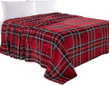 Elegant Comfort Luxury Velvety Feel Blanket, All-Season Lightweight Blanket, Ultra Plush, Soft, Cozy-Fuzzy Flannel Fleece for Couch, Sofa, Bed, Travel, Plaid Design, King/California King, Burgundy