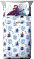 Jay Franco Kids Sheet Set with Fitted, Flat Sheets & Pillow Cover - Ultra-Soft Bedding with Pillowcase for Room Decor, Multi - Frozen, 4 Piece Full