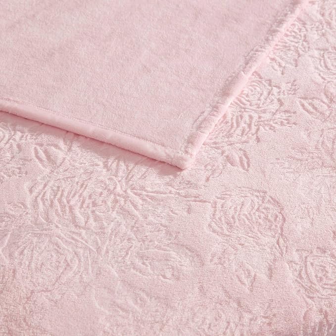 Betsey Johnson - Soft Plush Throw 50x70, Floral Blanket for Bed or Couch | Soft Embossed Plush, Cozy Warmth, Floral Bouquet Design, 50x70 Size, Machine Washable