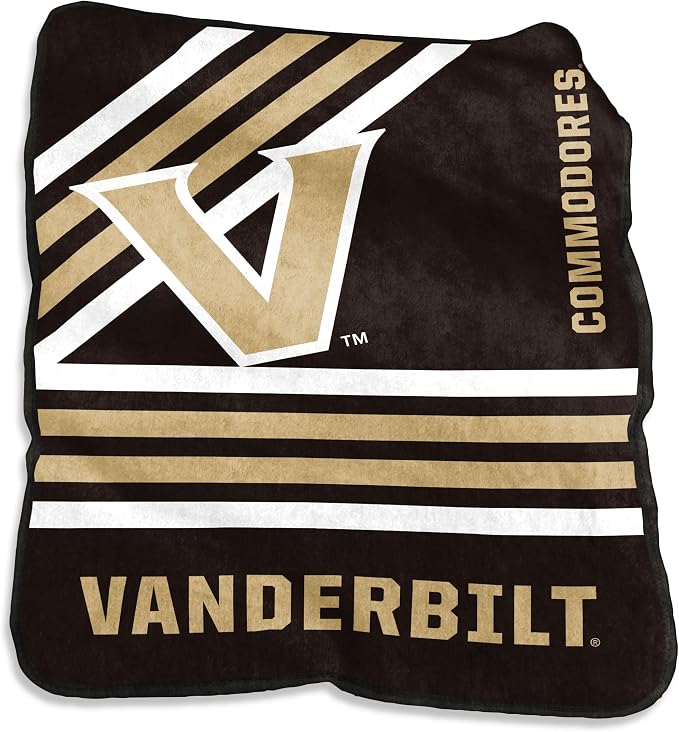 Logo Brands NCAA Raschel Throw Blanket – 50 x 60 Soft Fleece Blanket, Officially Licensed Collegiate Design, Cozy Throw for Tailgating, Game Day, & Home Décor