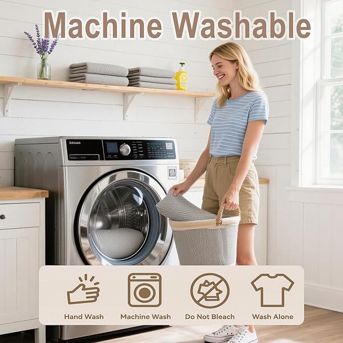 Boho Chenille Couch Cover for Dogs, Non Slip Sofa Cover, Couch Slipcover Covers for 3 Cushion, Furniture Protector with Tassels for Pets Washable, 71"x118", Geometric Khaki