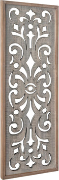 Kate and Laurel Palmares Rustic Decorative Wall Panel, 12 x 31.5, Rustic Gray and Brown, Farmhouse Lattice Panel Decor for Wall