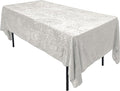 AK TRADING CO. Lush Panne Velvet Tablecloth - 60 x 102 Inch Rectangular Table Cover | Great for Buffet Table, Parties, Holiday Dinner, Wedding & Baby Shower (White, 60 x 102 Inch)