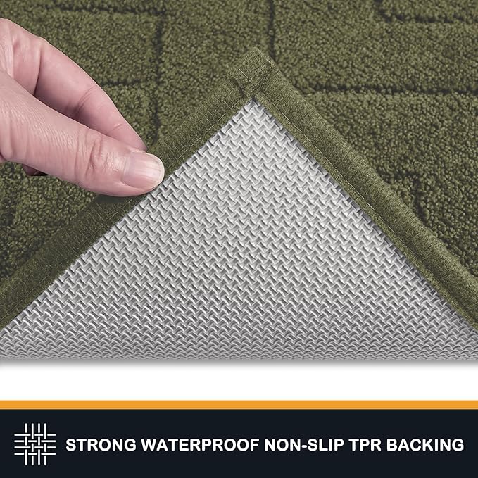 PURRUGS Dirt Trapping Door Mat 24" x 59", Non-Slip Machine Washable Entry Rug, Dog Doormat, Indoor Front Door Mat, Super Absorbent Entryway Rug for Muddy Shoes & Paws, Sage Green